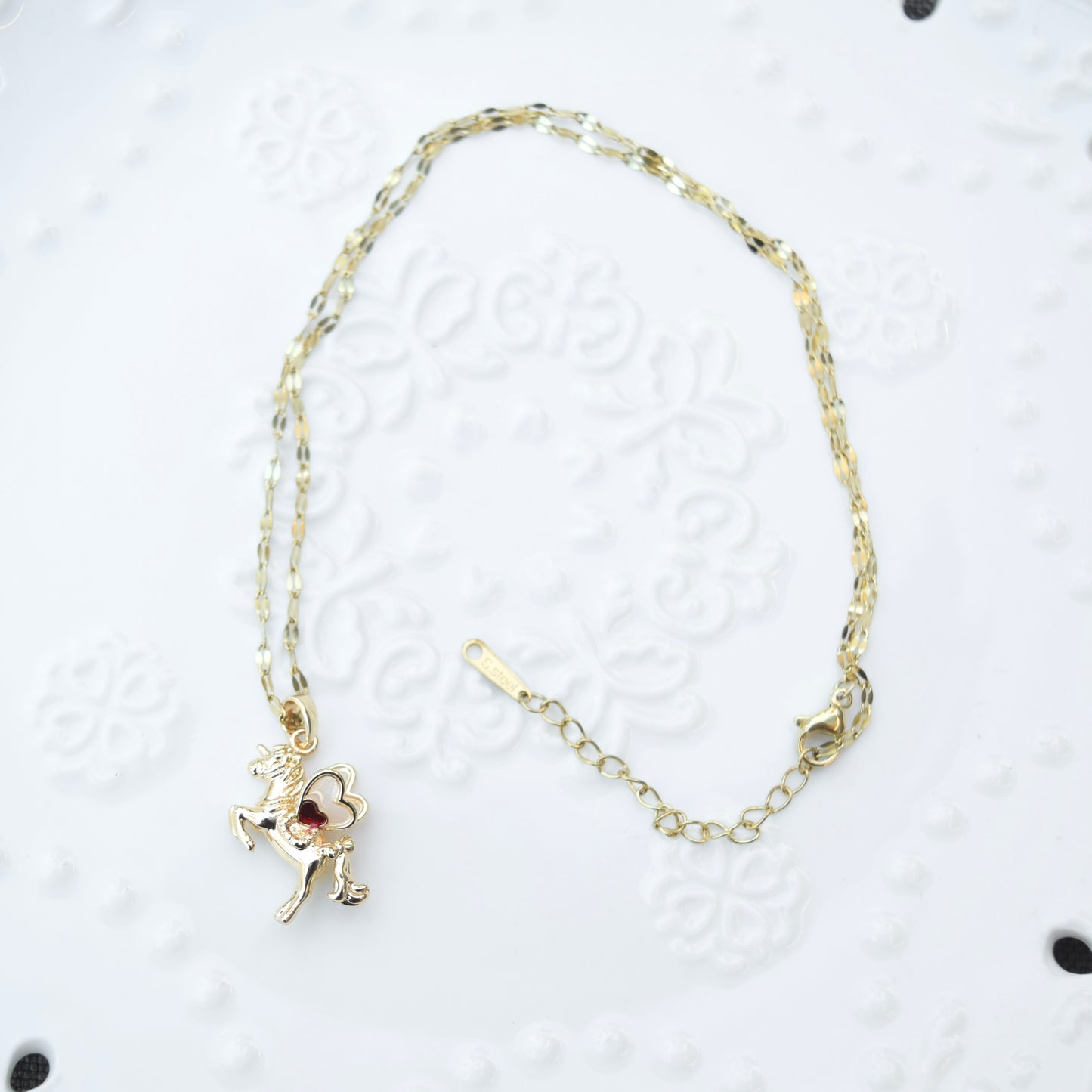 Valentine’s Collection – Charms Necklace - Red Bouquet Unicorn Ice Cream