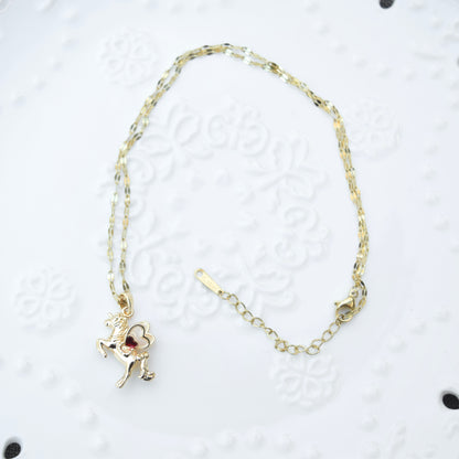 Valentine’s Collection – Charms Necklace - Red Bouquet Unicorn Ice Cream