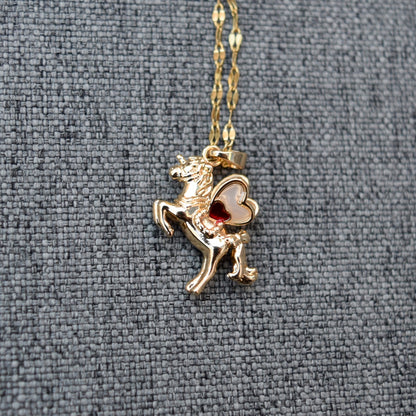 Valentine’s Collection – Charms Necklace - Red Bouquet Unicorn Ice Cream