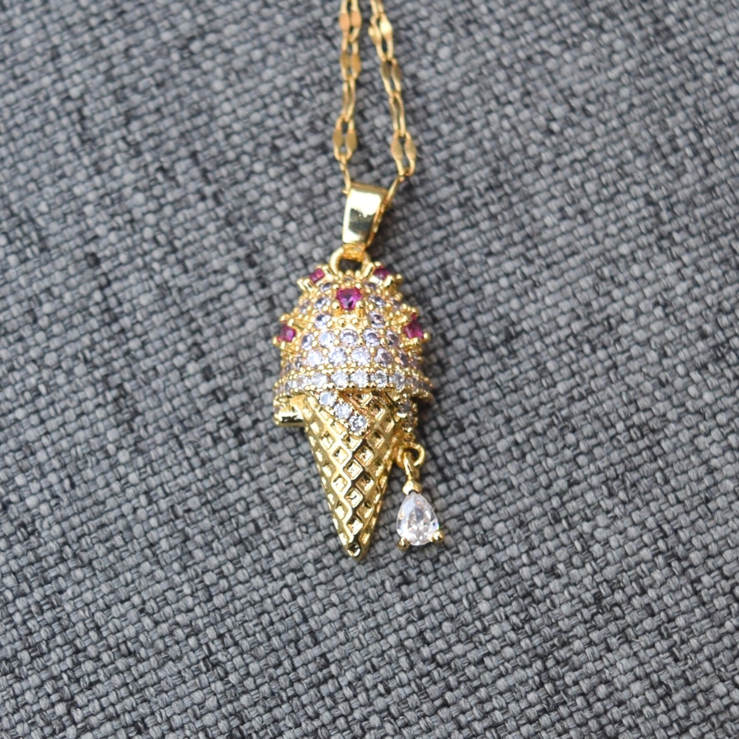 Valentine’s Collection – Charms Necklace - Red Bouquet Unicorn Ice Cream