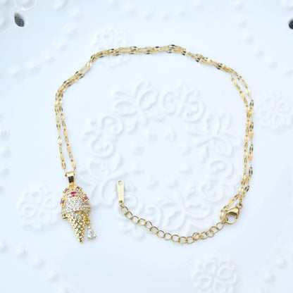 Valentine’s Collection – Charms Necklace - Red Bouquet Unicorn Ice Cream
