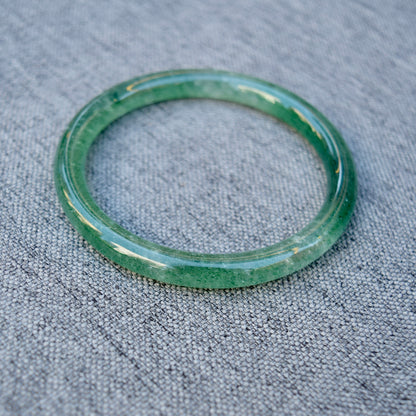 60.3 mm Strawberry Quartz Bangle Bracelet - Green