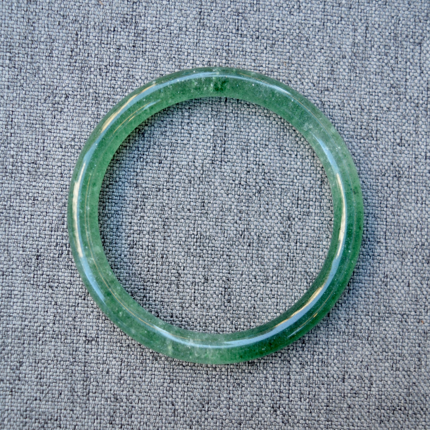 60.3 mm Strawberry Quartz Bangle Bracelet - Green
