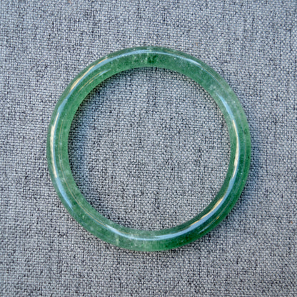 60.3 mm Strawberry Quartz Bangle Bracelet - Green