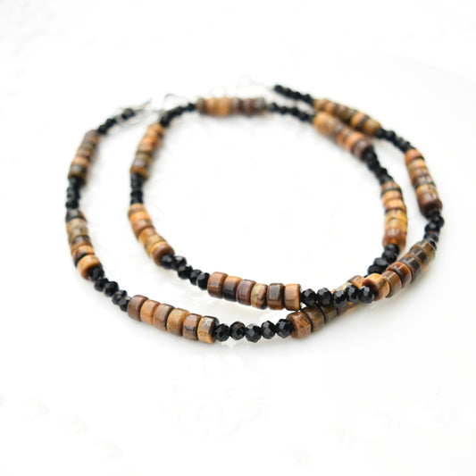 Tiger Eye Beaded Necklace - Natural Stone