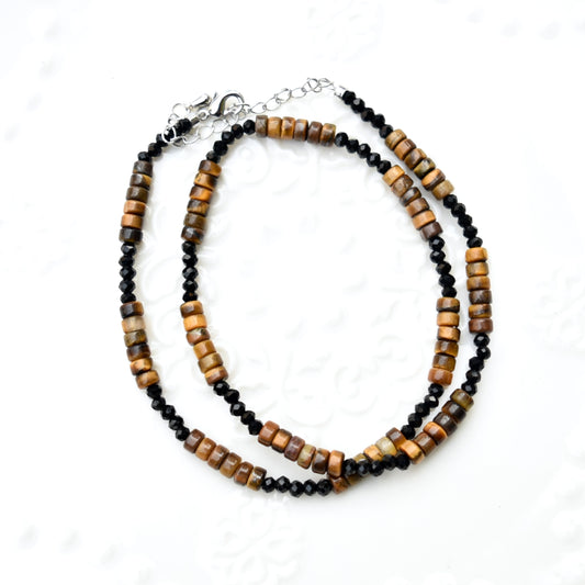 Tiger Eye Beaded Necklace - Natural Stone