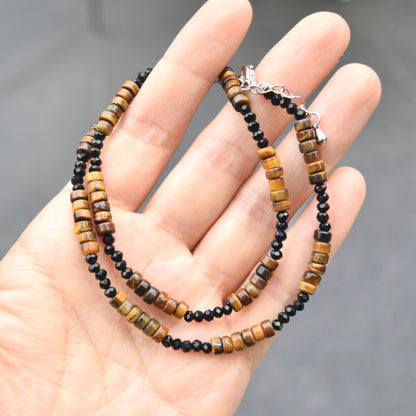 Tiger Eye Beaded Necklace - Natural Stone