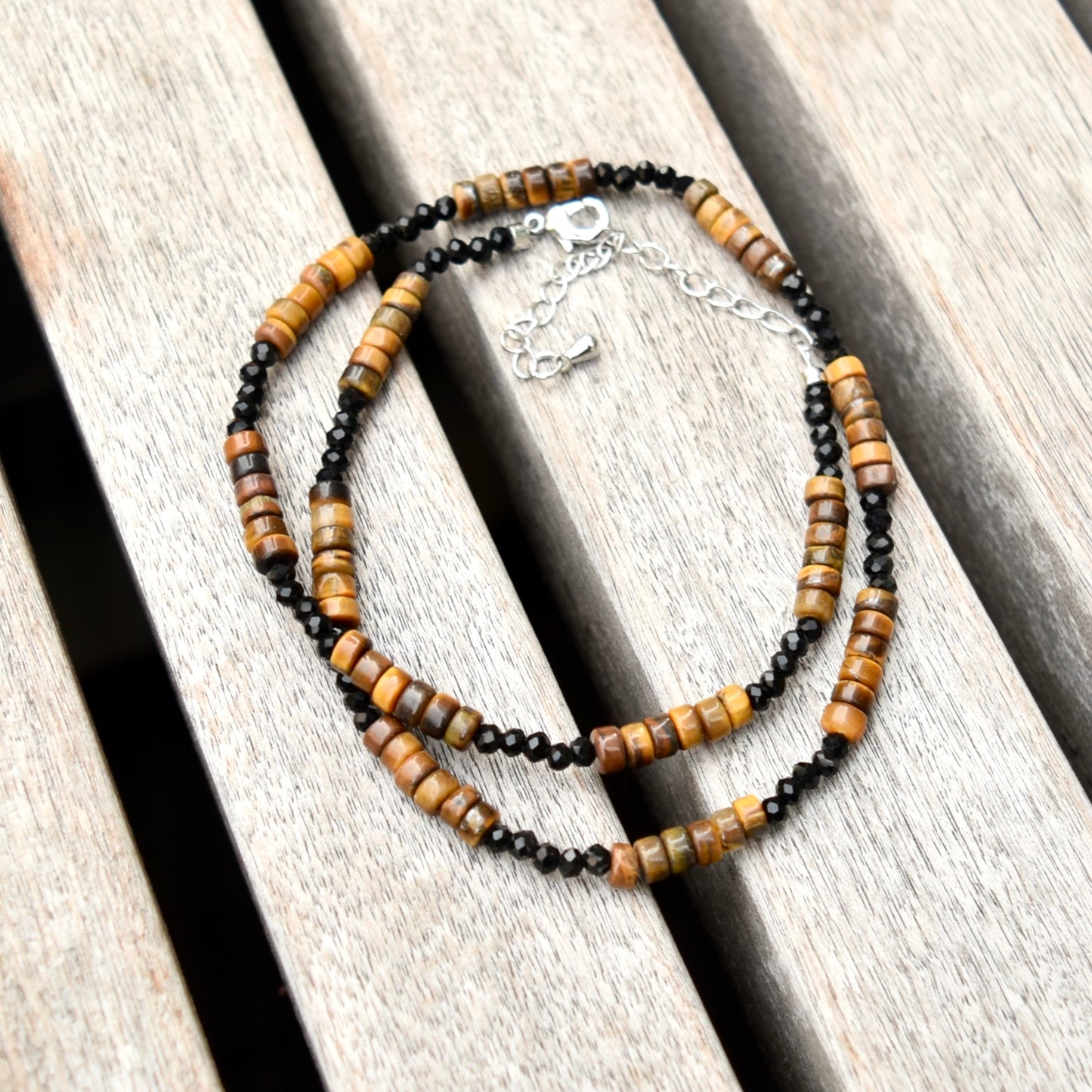 Tiger Eye Beaded Necklace - Natural Stone