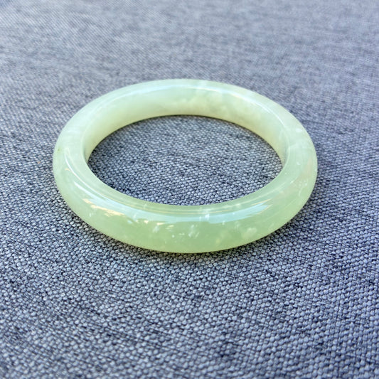 55.4 mm Serpentine Jade Bangle - Green