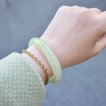 55.4 mm Serpentine Jade Bangle - Green