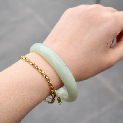 62.8 mm Serpentine Jade Bangle - Green