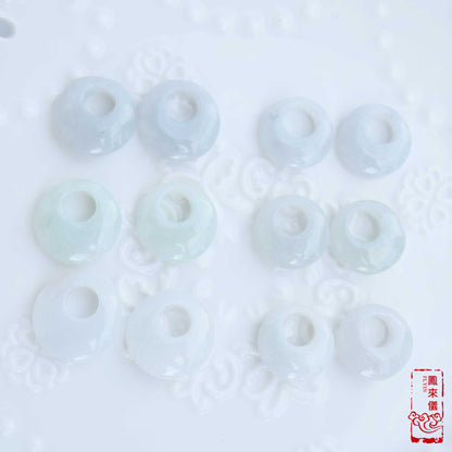 Jadeite Peace Buckle Earrings - White