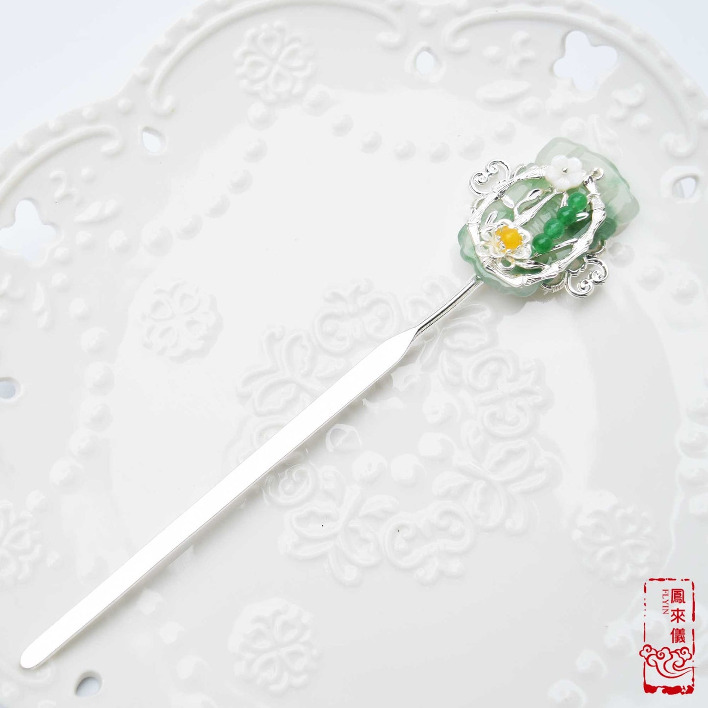 Green Bamboo Hairpin - Chinese Hair Accessory