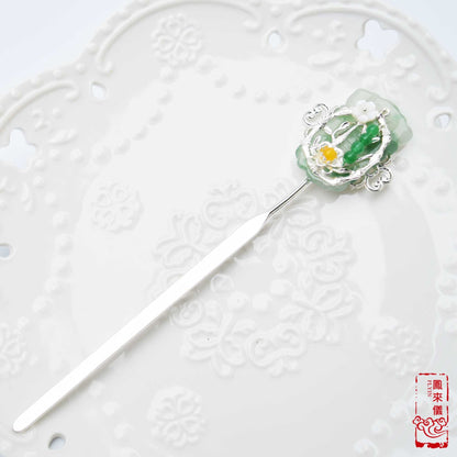Green Bamboo Hairpin - Chinese Hair Accessory