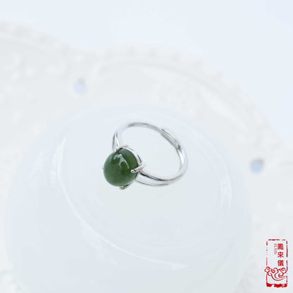 Gourd/Flower semi-precious stone Rings - Plated Silver Rings