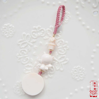 Fairy & Castle Conch Shell Charm: Pink Carved Pendant Accessory