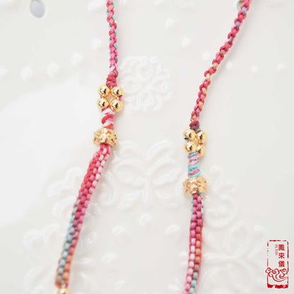 Orange Agate Lotus Necklace - Flower Pendant Braided Necklace