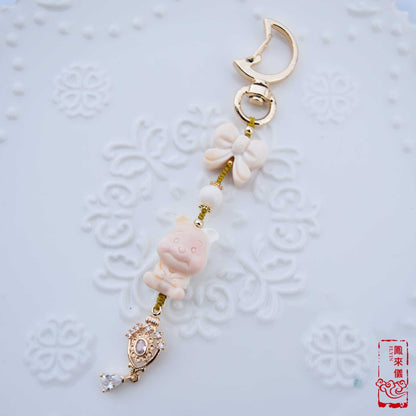 Moon Bear/ Mermaid Charm Bag Charm and Key Folder｜Queen Conch Shell