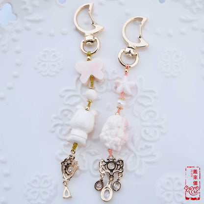 Moon Bear/ Mermaid Charm Bag Charm and Key Folder｜Queen Conch Shell