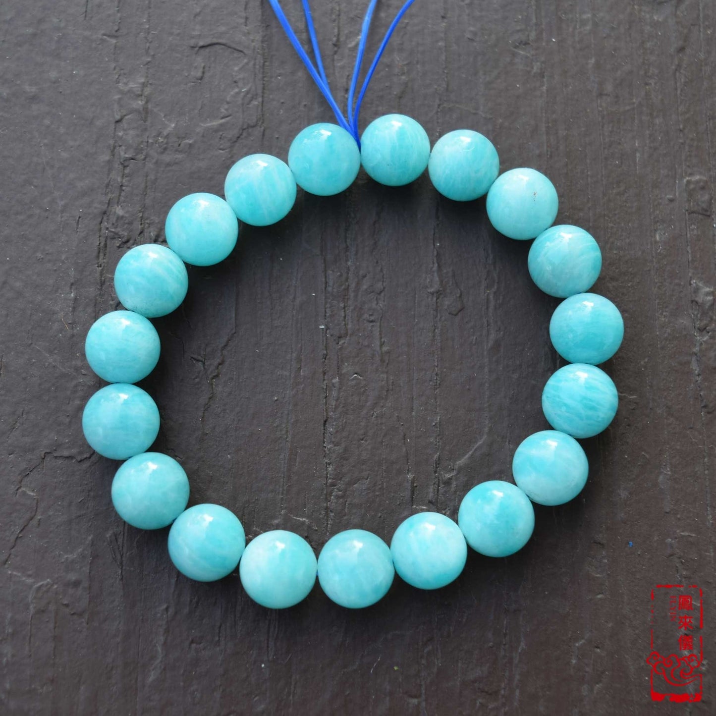 11 mm Amazonite Beaded Bracelet - Natural Light Blue Bracelet 【Grade A】