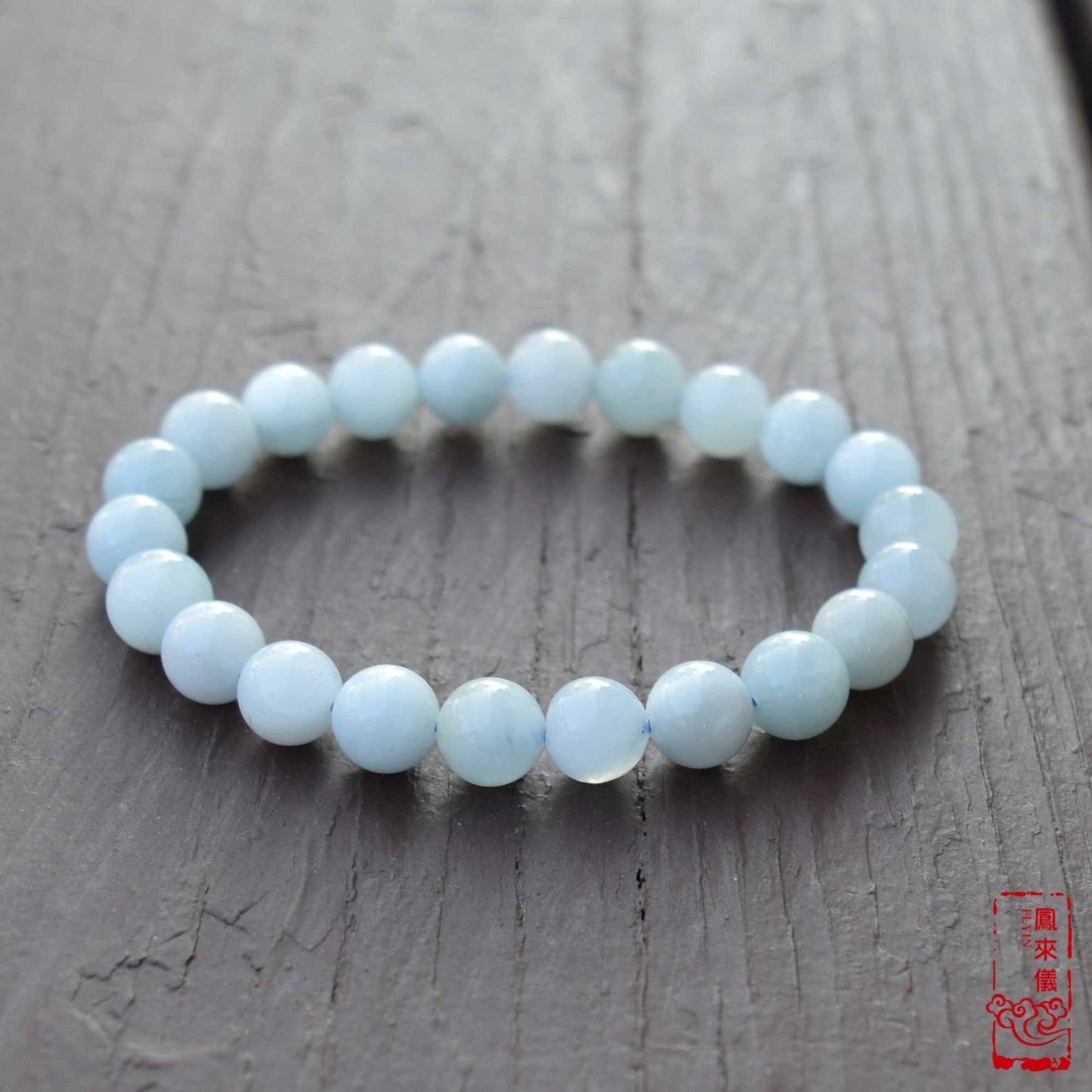 8 / 10 mm Aquamarine Beaded Bracelet - Natural Light Blue Quartz Bracelet 【Grade A】