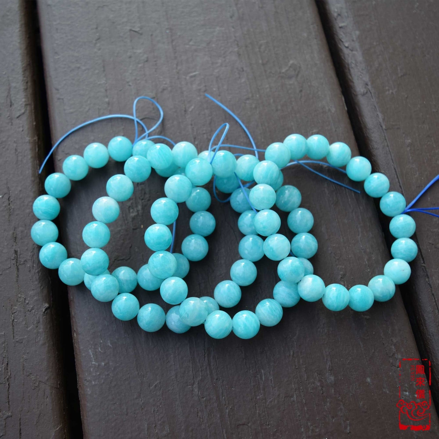 11 mm Amazonite Beaded Bracelet - Natural Light Blue Bracelet 【Grade A】