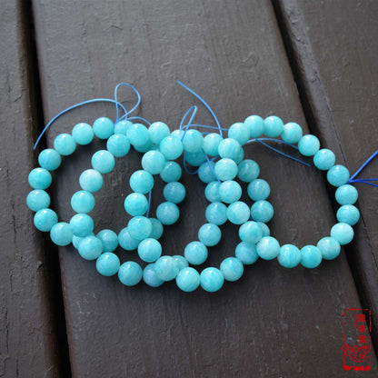 11 mm Amazonite Beaded Bracelet - Natural Light Blue Bracelet 【Grade A】