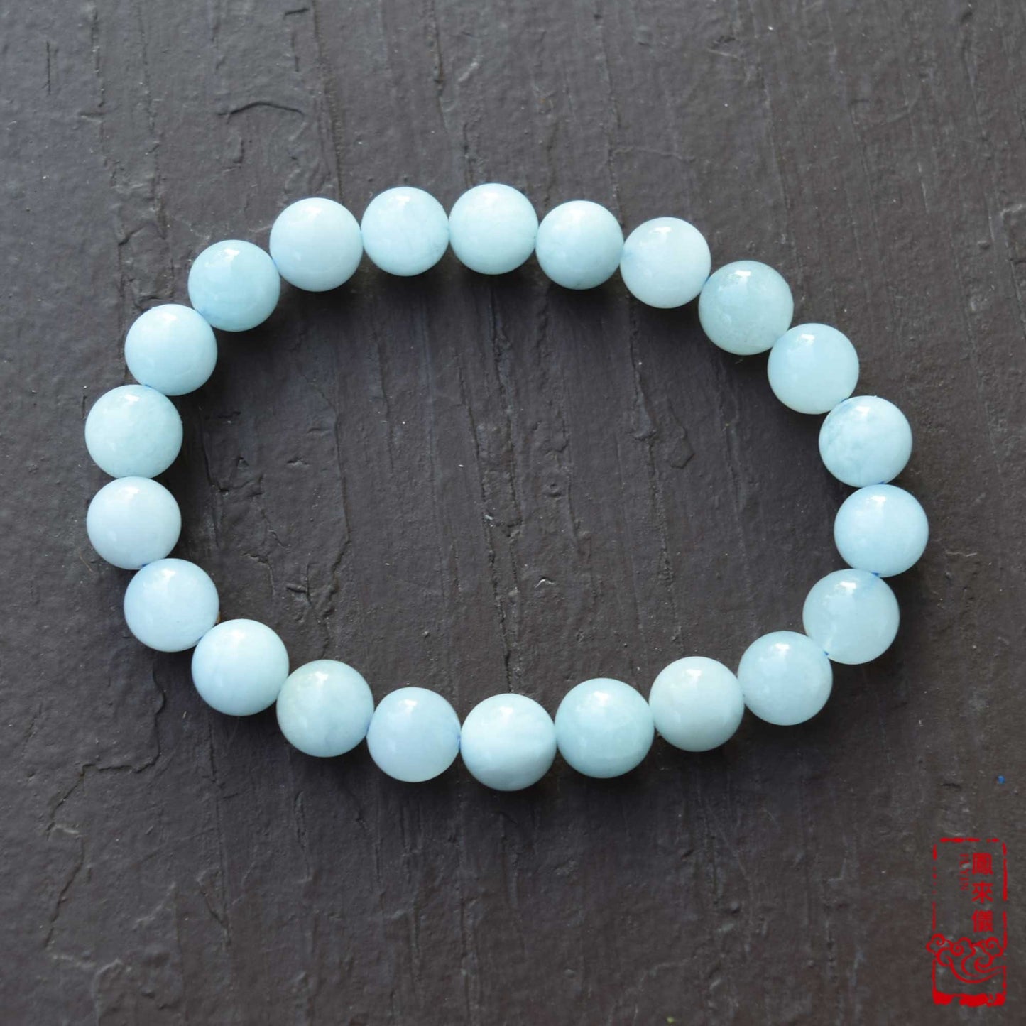 8 / 10 mm Aquamarine Beaded Bracelet - Natural Light Blue Quartz Bracelet 【Grade A】