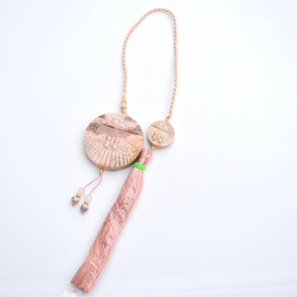 Couple Cats Rhodonite Tassel Accessory - Chinese Bag/Car/Waist Hanging Accessory