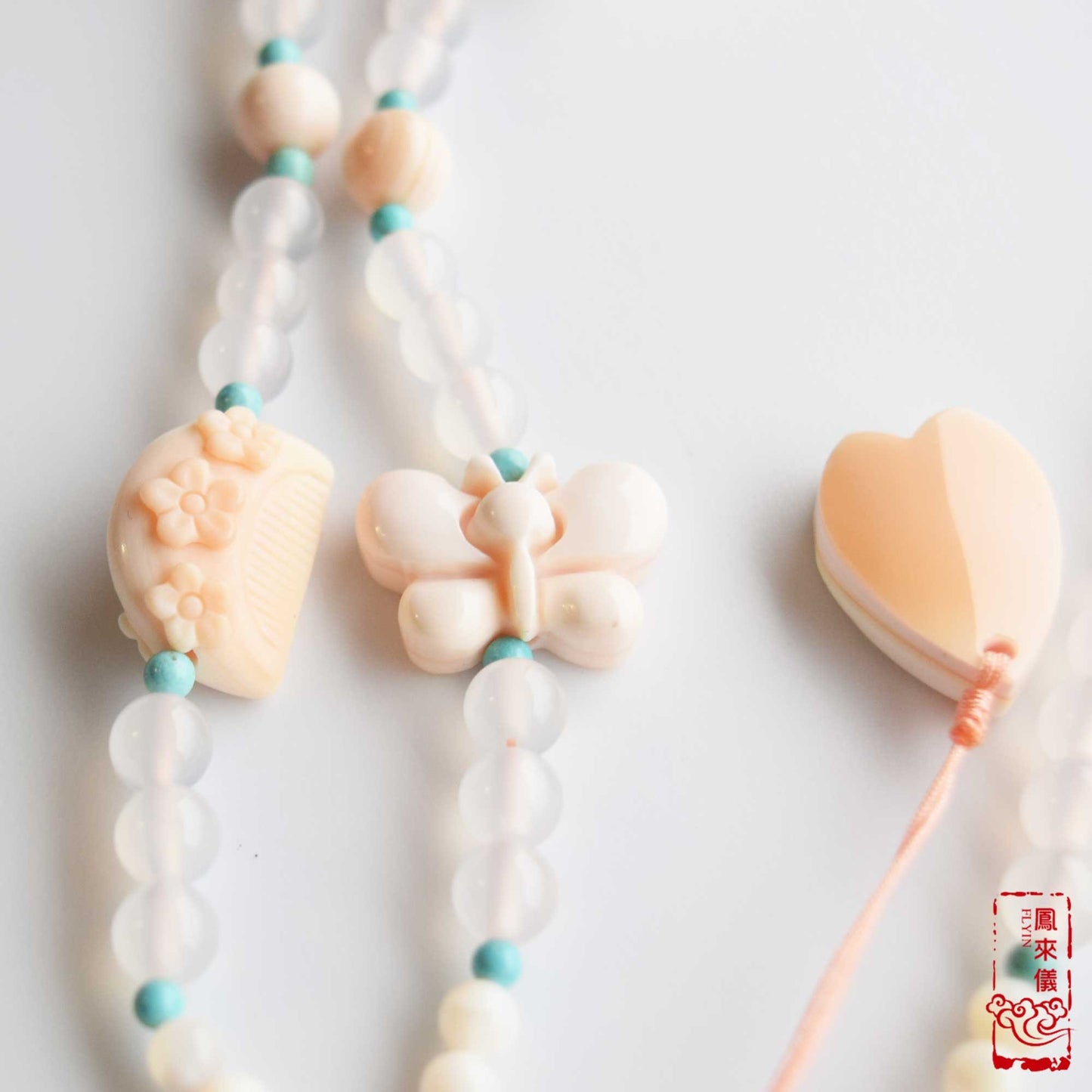 Orchid Princess Pendant Long Necklace - Queen Conch Shell