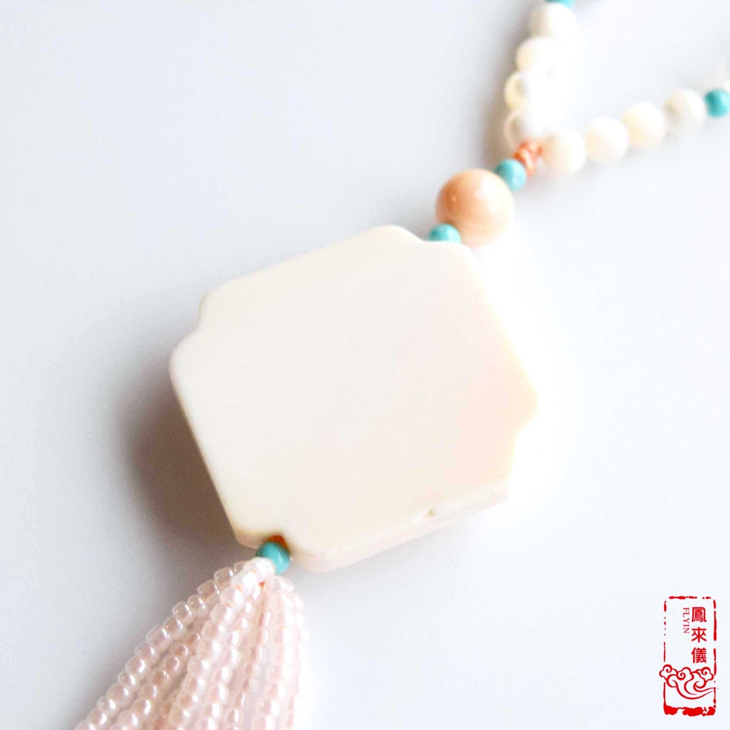 Orchid Princess Pendant Long Necklace - Queen Conch Shell