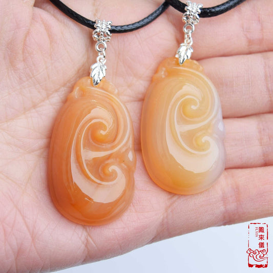Colorful Agate Pendant Necklace - Ruyi 如意
