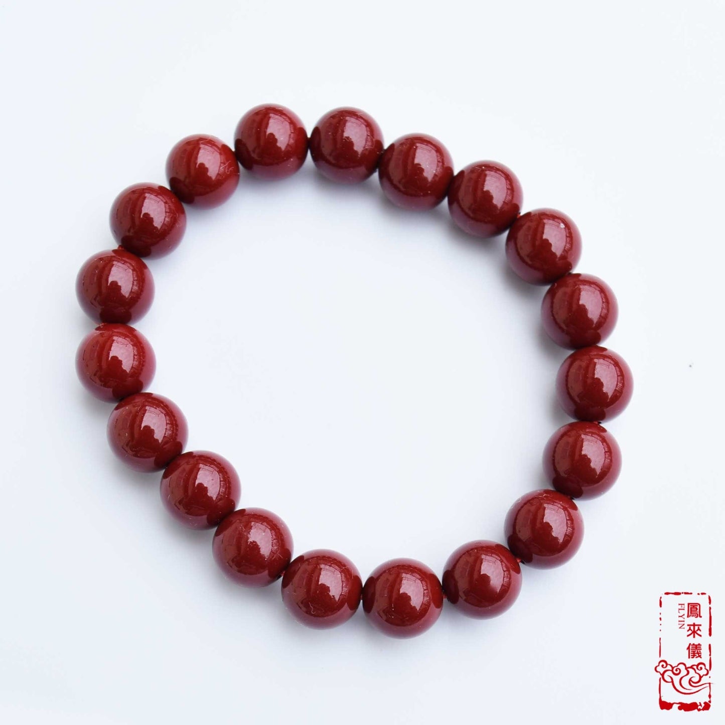 6 8 10 12 mm Cinnabar Beaded Bracelet - Stretchy Red Beads Bracelet 紫金砂
