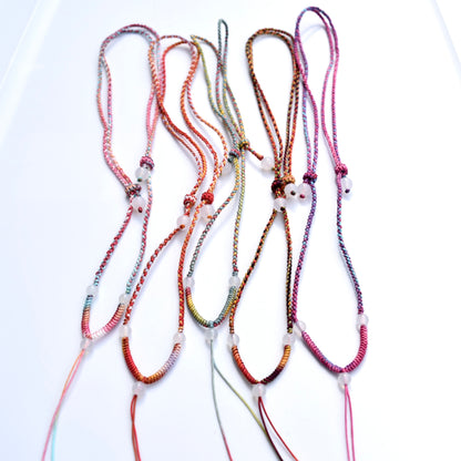 Colorful Lucky Cords Knot Braided Necklace - Adjustable Rope Lanyard