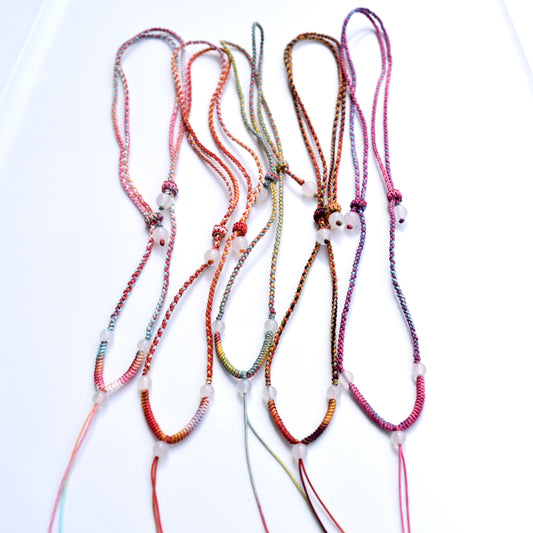 Colorful Lucky Cords Knot Braided Necklace - Adjustable Rope Lanyard