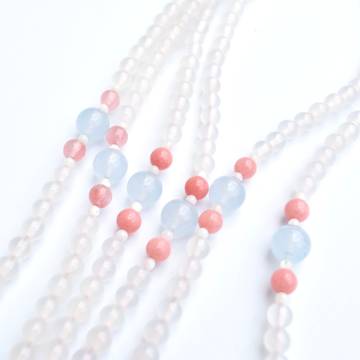 Square Ruyi 如意 Jade Pendant Necklace - Pink Stone