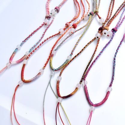 Colorful Lucky Cords Knot Braided Necklace - Adjustable Rope Lanyard