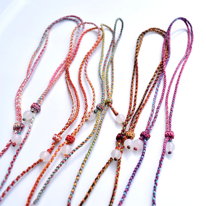 Colorful Lucky Cords Knot Braided Necklace - Adjustable Rope Lanyard