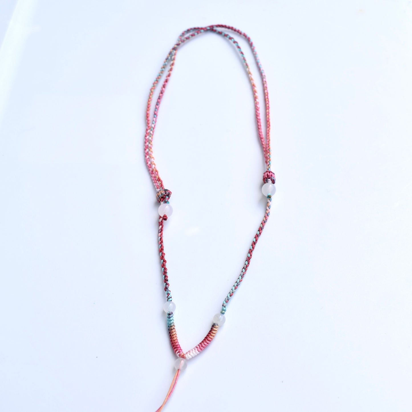 Colorful Lucky Cords Knot Braided Necklace - Adjustable Rope Lanyard