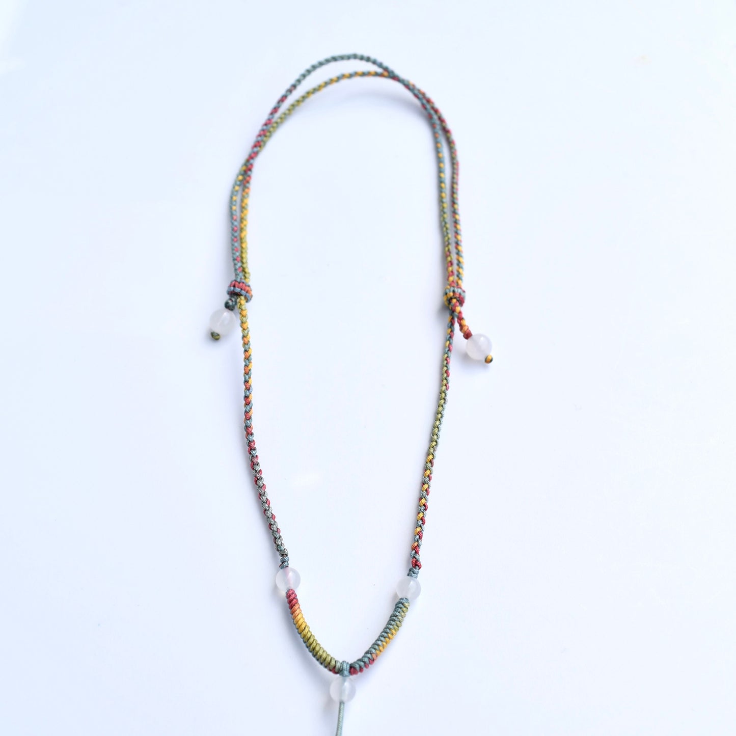 Colorful Lucky Cords Knot Braided Necklace - Adjustable Rope Lanyard