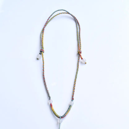 Colorful Lucky Cords Knot Braided Necklace - Adjustable Rope Lanyard
