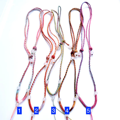 Colorful Lucky Cords Knot Braided Necklace - Adjustable Rope Lanyard