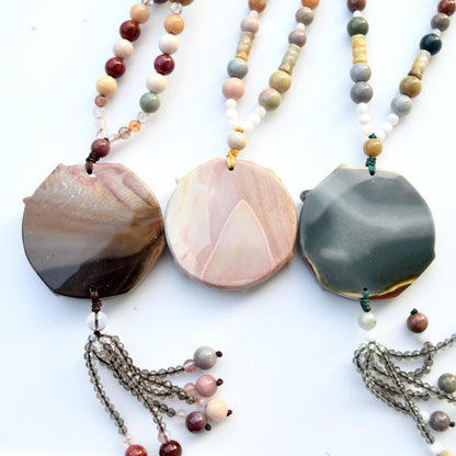 Jasper Unicorn Pendant Necklace - Colorful Agate Necklace