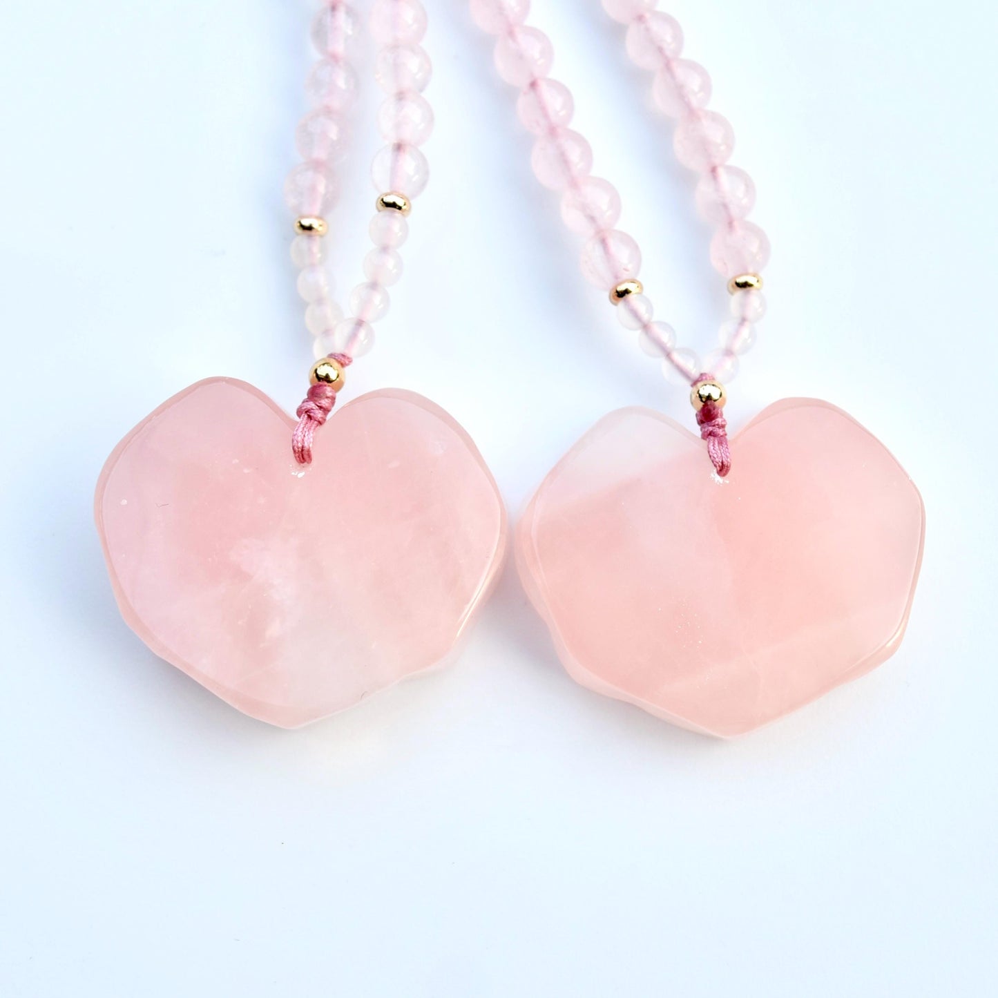 Rose Quartz Flora Lock Pendant Necklace - Natural Crystal Necklace
