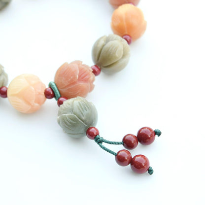14 mm Bodhi 菩提根 Colorful Lotus Bead Bracelet - Chinese Healing Bracelet