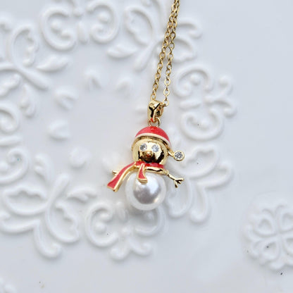 Christmas Collection Pendant - Stainless Steel Necklace -Snowman Tree Hat Boot Bell