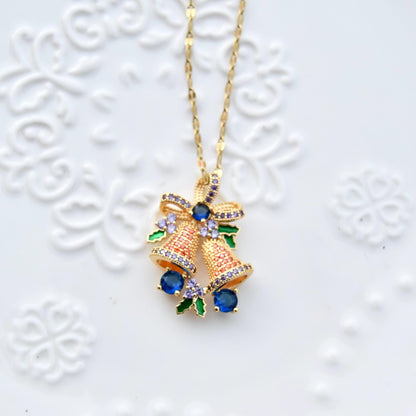 Christmas Collection Pendant - Stainless Steel Necklace -Snowman Tree Hat Boot Bell