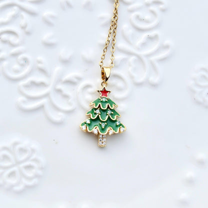 Christmas Collection Pendant - Stainless Steel Necklace -Snowman Tree Hat Boot Bell