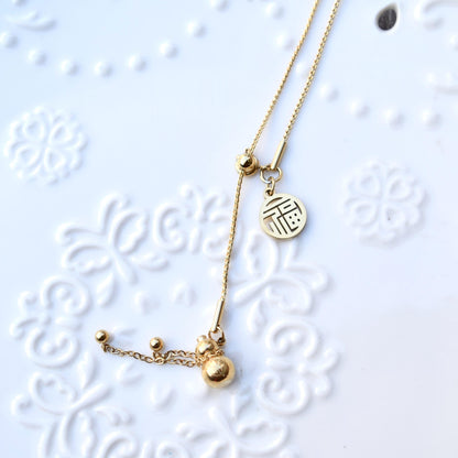 Fu Pendant Necklace - Chinese New Year - Stainless Steel Necklace