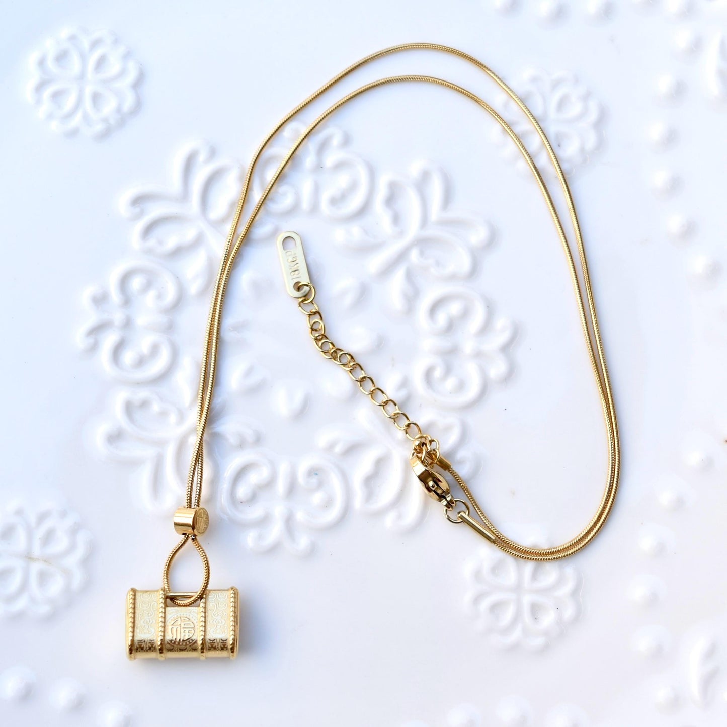 Fu Pendant Necklace - Chinese New Year - Stainless Steel Necklace